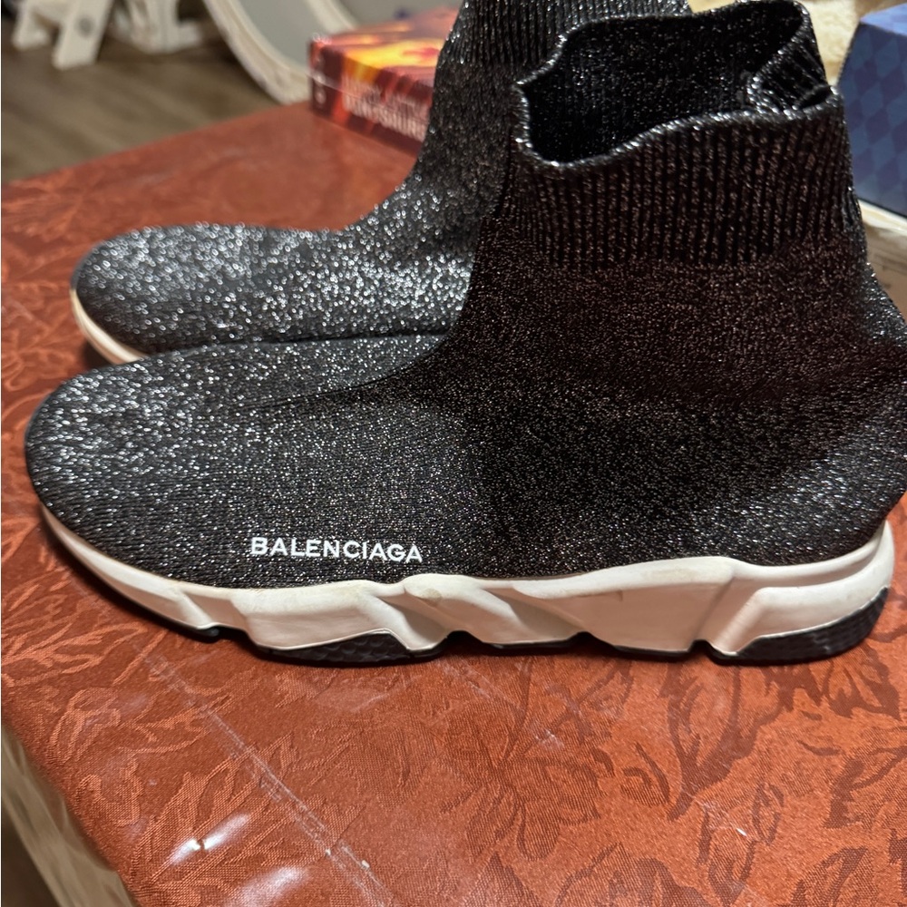 Balenciaga Glittery Black Sock Sneakers